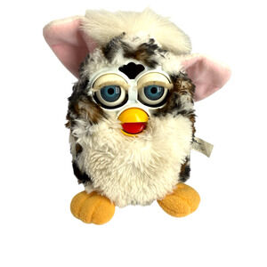 Furby Snow Leopard 1999 Tiger Electronics w/ Tag White Black Brown